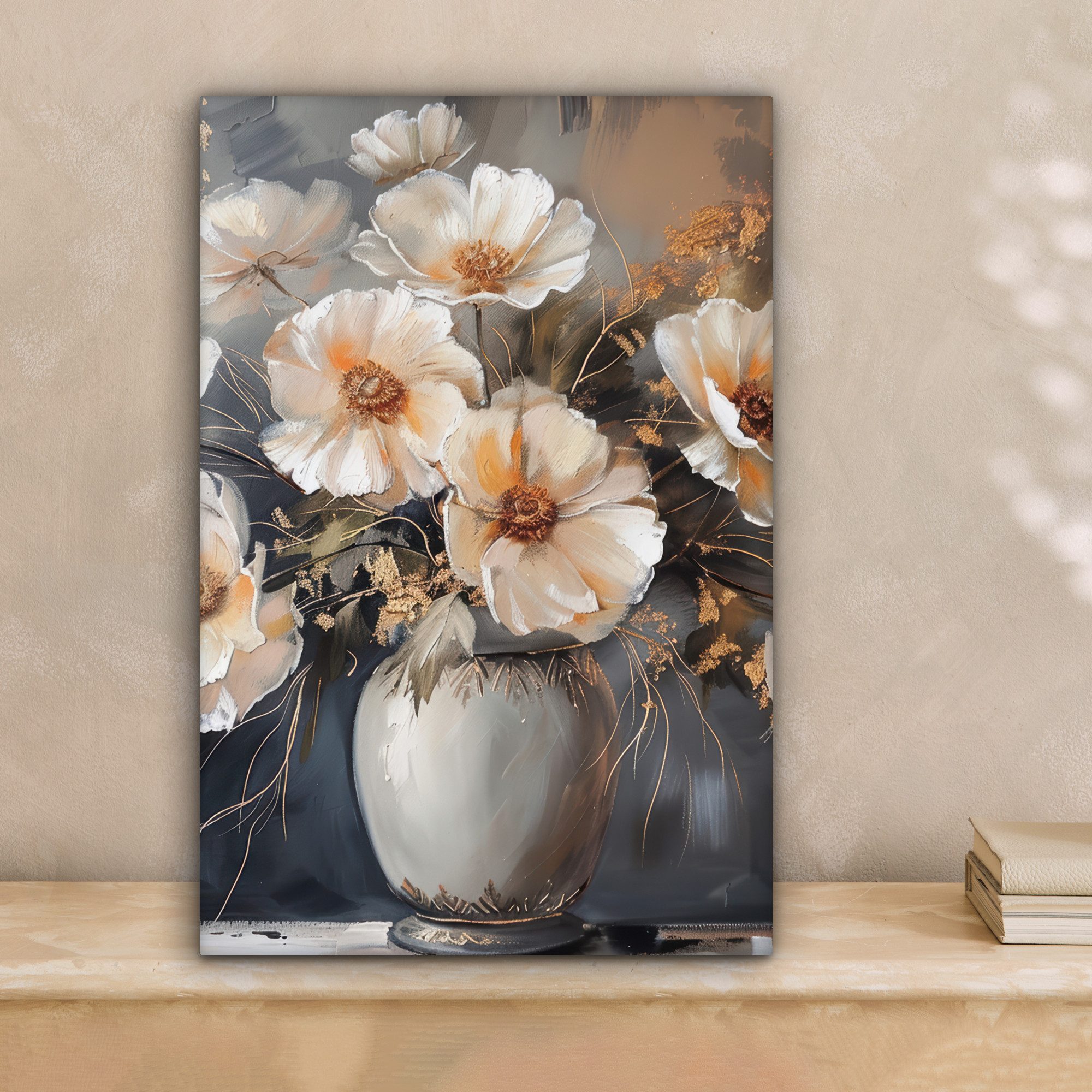 OneMillionCanvasses® Leinwandbild Blumen - Weiß - Vase - Modern, Fotodruck günstig online kaufen