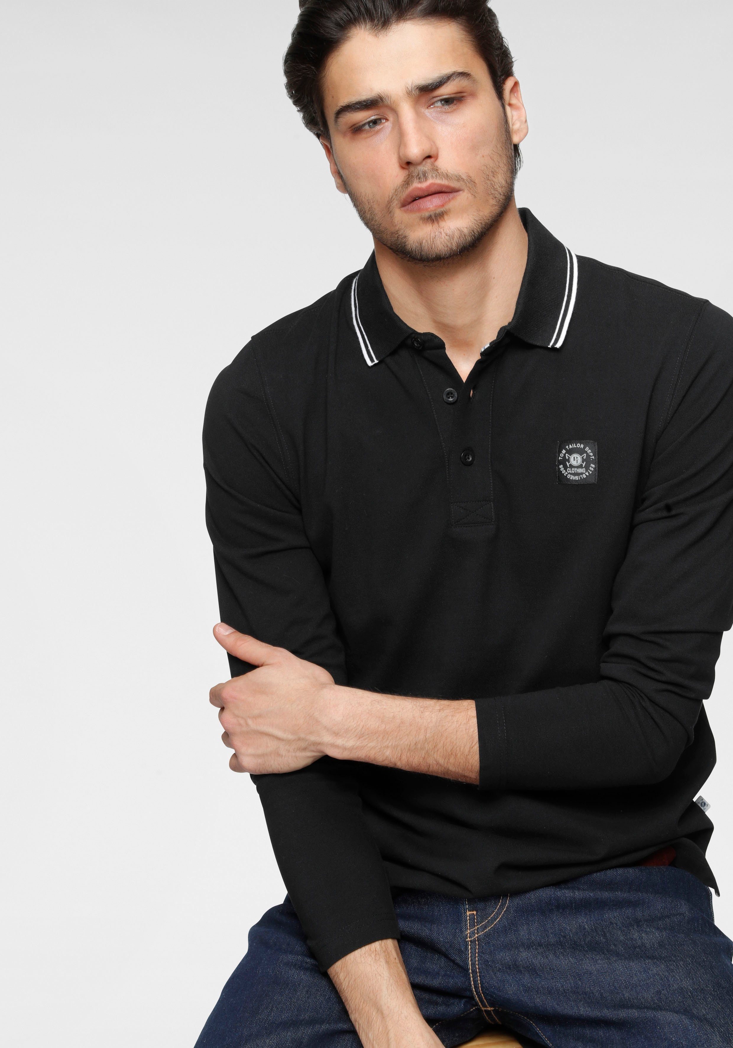 TOM TAILOR Polo Team Langarm-Poloshirt mit Logo-Badge online kaufen | OTTO