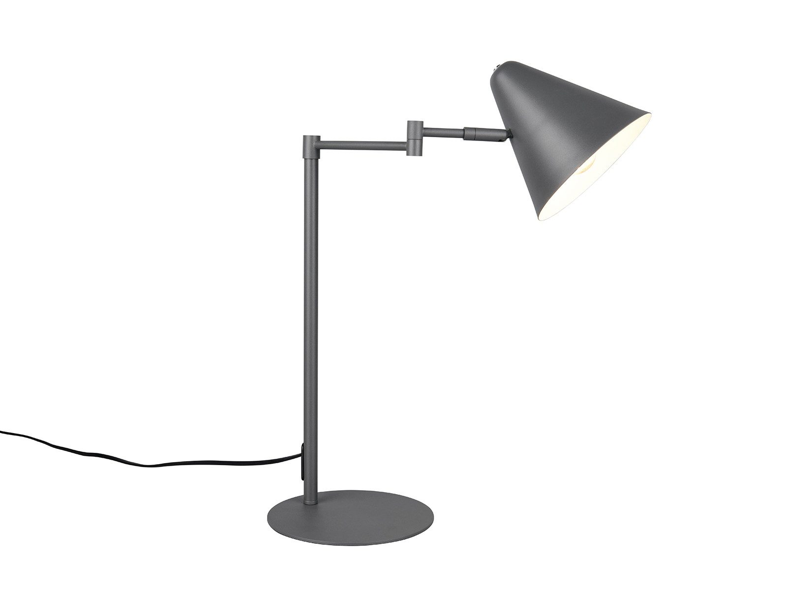 TRIO Leuchten LED Schreibtischlampe mit Schwenkarm & E14 LED, Höhe 50,5cm, dimmbar, LED wechselbar, Warmweiß, große Nacht-Tischlampe, Retro Leselampe