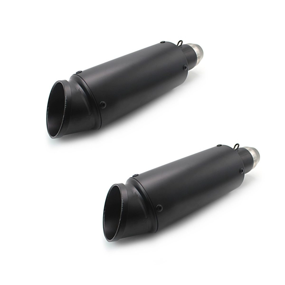 Zaddox Motor-Schutzhülle 2x Auspuff Schalldämpfer # Pace Edelstahl Schwarz Spar-Set