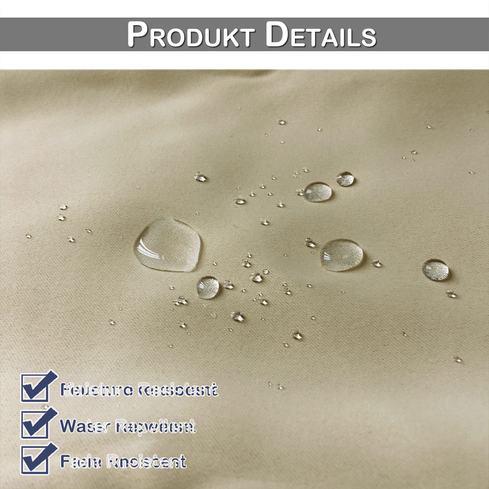 Lapamax Outdoorvorhang Wasserfest Sonnenschutz Winddicht Gardine mit Klettband, 1/2 Stück (1 St), Schlaufen, Polyester, UV-Schutz Outdoor gardinen, für Balkon Terrasse Pergola Pavillon