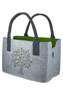 GMD Living Tragetasche BAUM (2-tlg), hochwertige Filztaschen in grau & grün, mit Baummuster