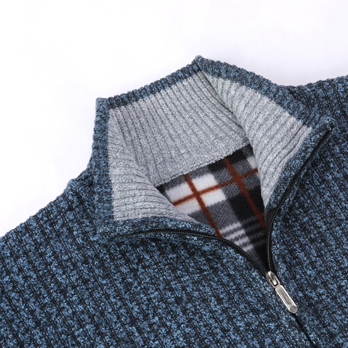 Allthemen Strickjacke mit Stehkragen Herren klassischer Cardigan – Bild 3 von 5