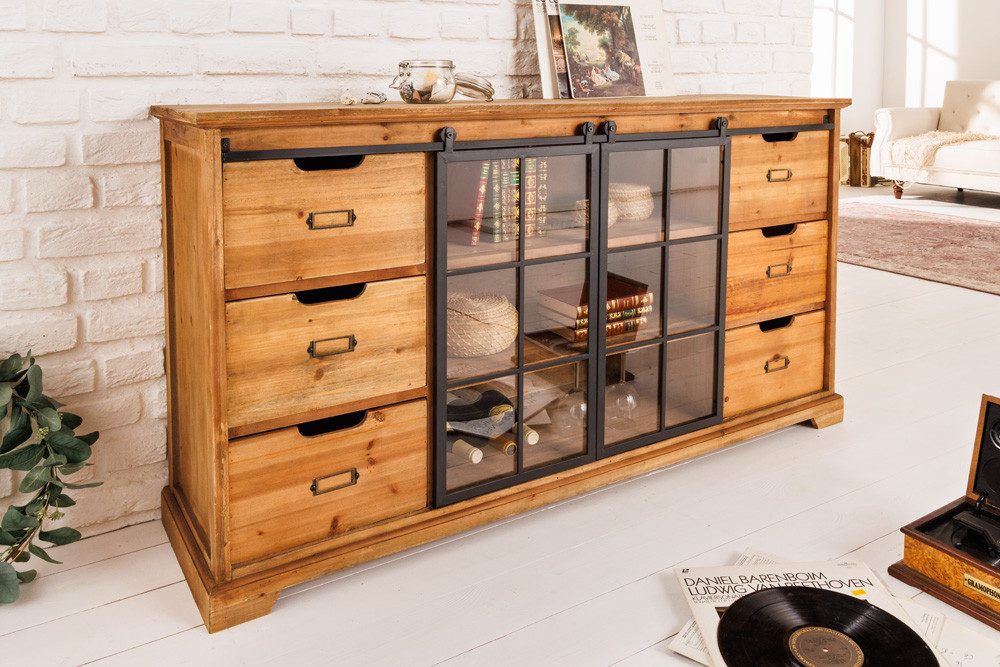 riess-ambiente Sideboard HERITAGE 148cm natur (Einzelartikel, 1 St), Wohnzimmer · Massivholz · Kommode · Landhaus – Bild 4 von 5