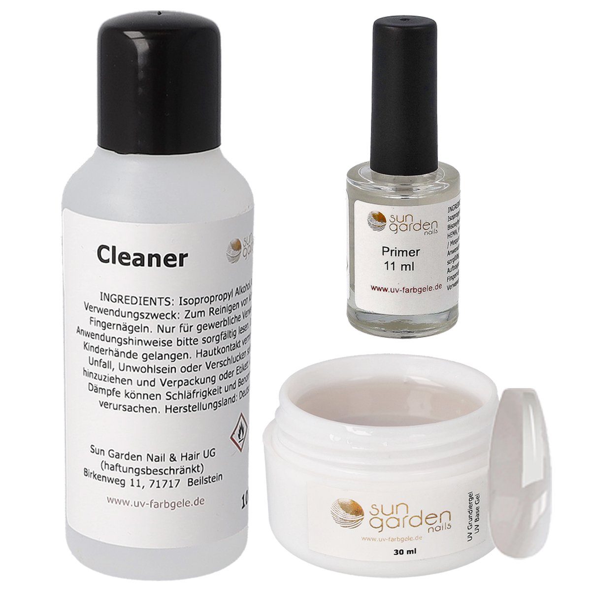 Nagellack-Set Nailset mit Grundiergel 30ml-Primer-Cleaner 100ml