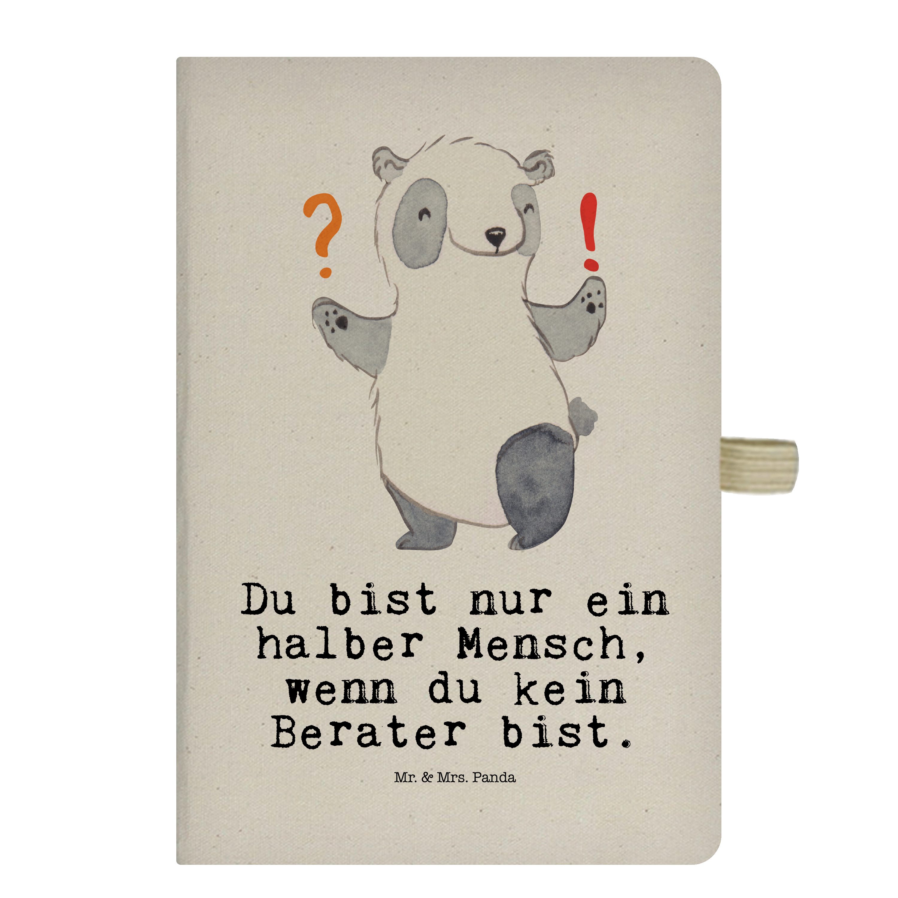 Mr. & Mrs. Panda Notizbuch Berater mit Herz - Transparent - Geschenk, IT Beratung, Notizheft, Be Mr. & Mrs. Panda