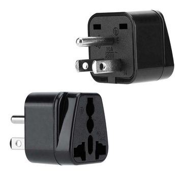 Intirilife Stromadapter, 4x Steckdosen Adapter in SCHWARZ