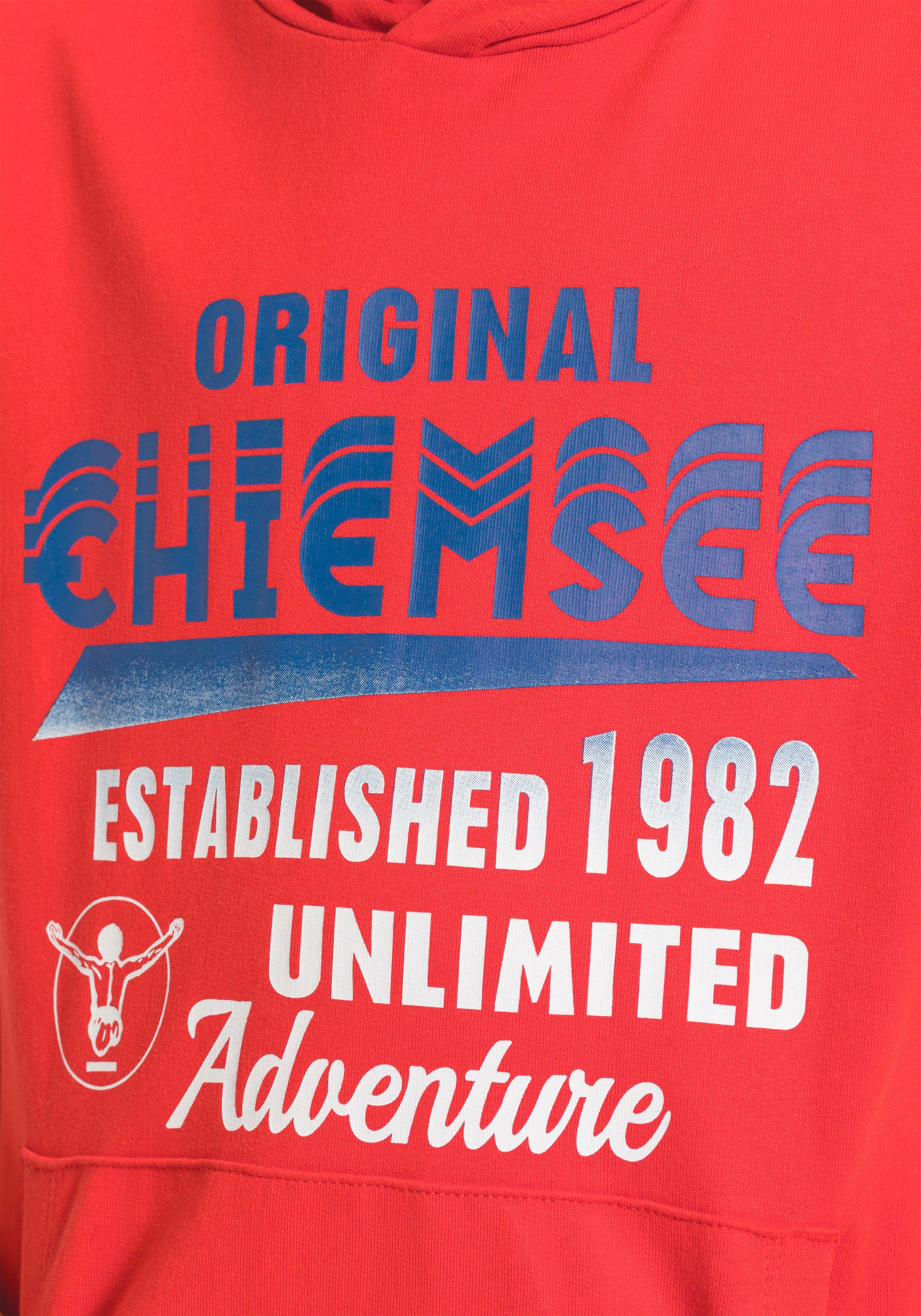 Kontrast-Futter Kapuzensweatshirt mit Chiemsee