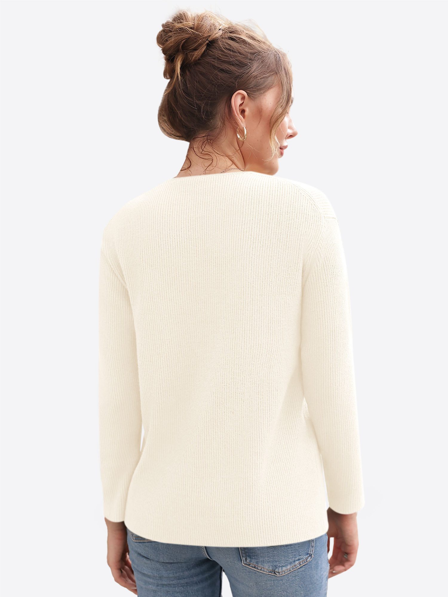 Imily Bela Sweater Damen Oversize-Pullover mit tiefer V-Ausschnitt (Packung günstig online kaufen