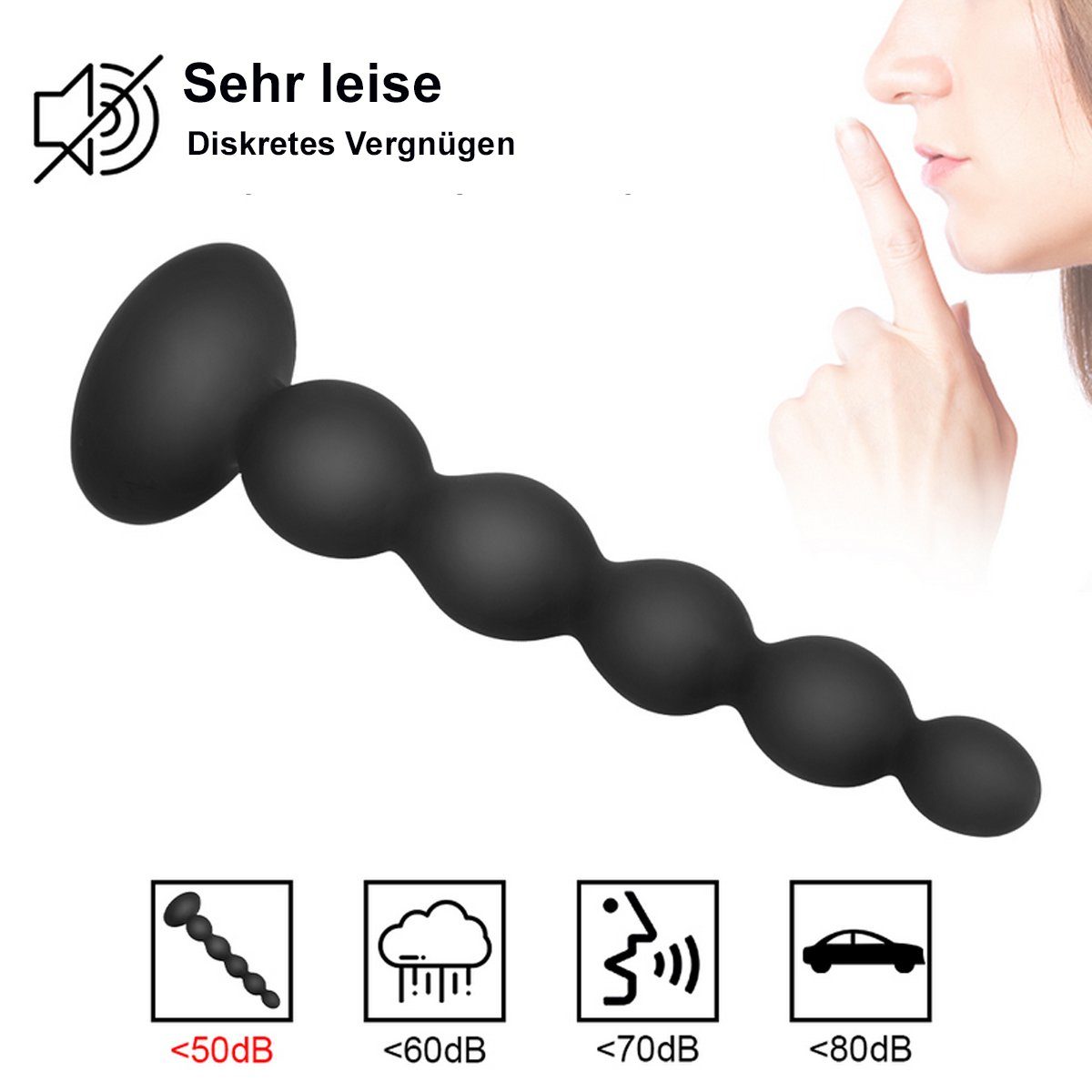 ergonomische TPFSecret Vibrationsmodi, Controll Analkette mit USB wiederaufladbar, Kette verschiedene Frauen, Remote Männer über für 10 Anal und -