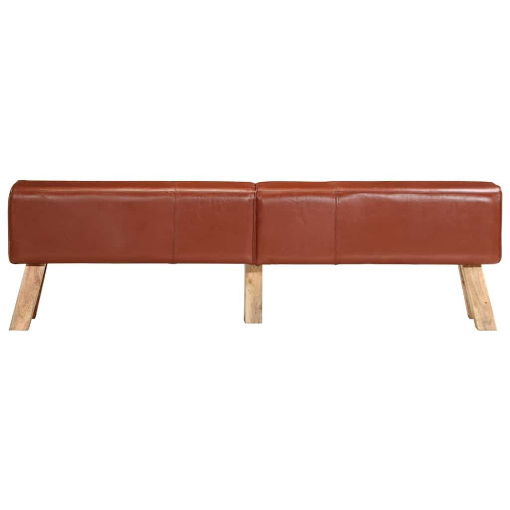 vidaXL Essbank Bank Turnbock-Design Braun 160 cm Echtleder