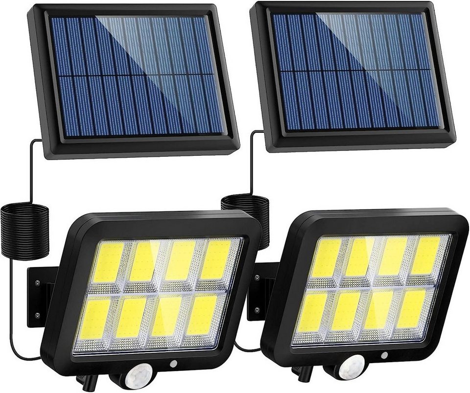 Welikera LED Solarleuchte 2PCS Solarlampe,3 Modi mit Bewegungsmelder,160  COB,Aussenleuchte,5m