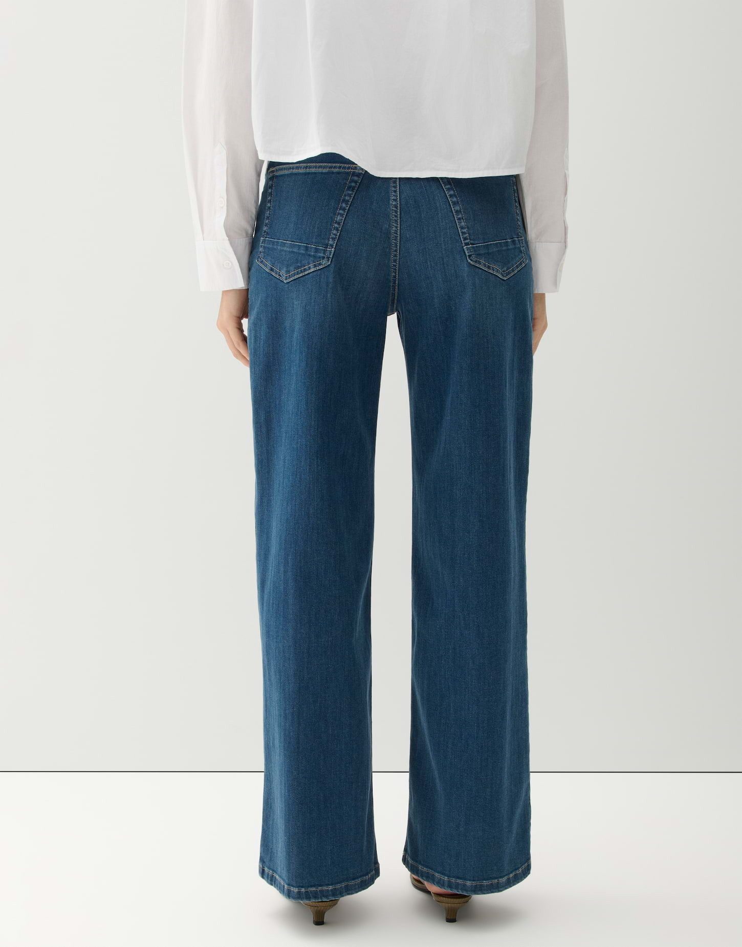 OPUS PANTS Weite Jeans MENI TOILE Wide Leg Jeans aus Dry Indigo® Low Rise weite Silhouette, authentische Waschung