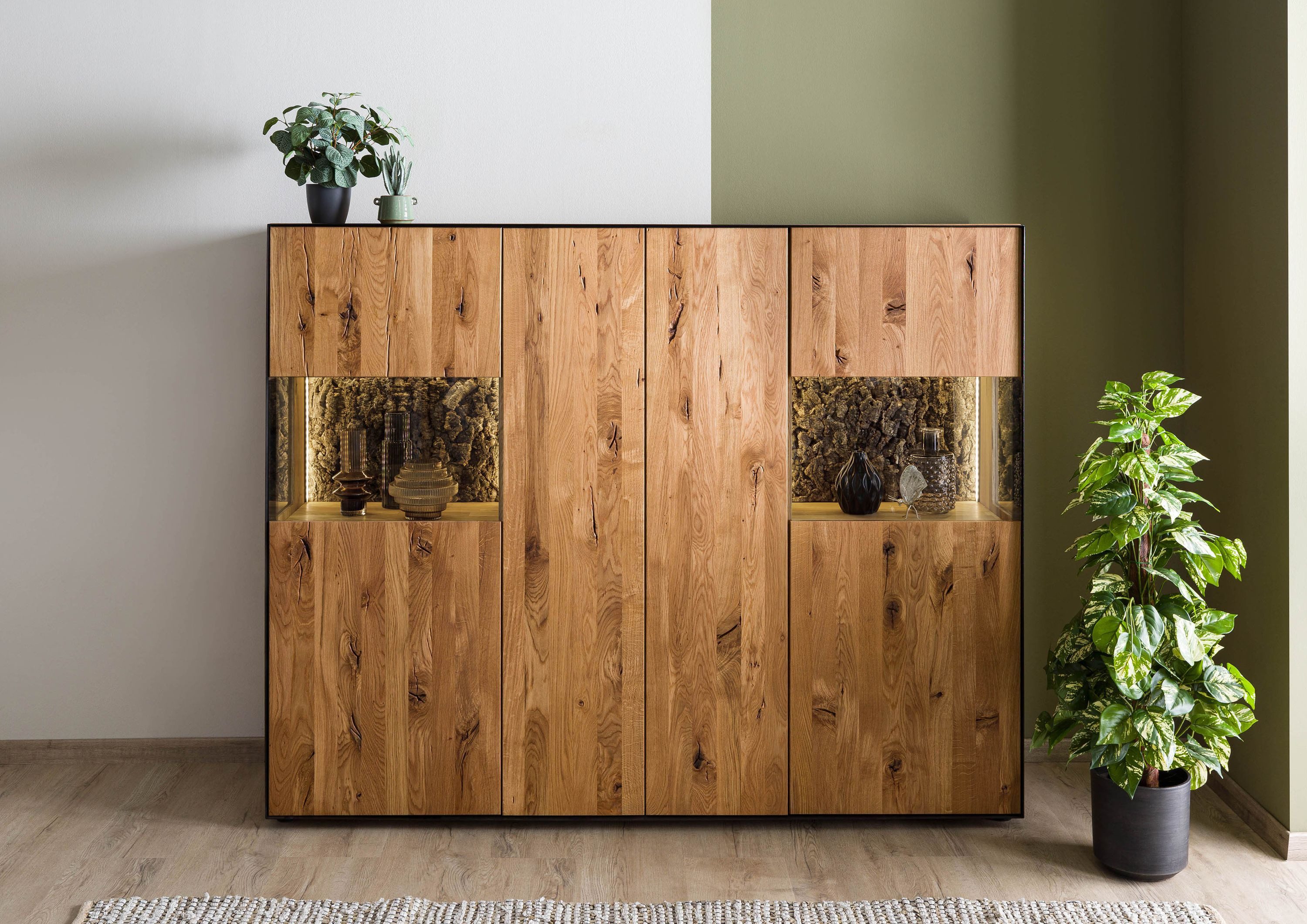 Massivmoebel24 Highboard STARNBERG (Massivholz), Wildeiche 177x45x140 natur geölt STARNBERG #02
