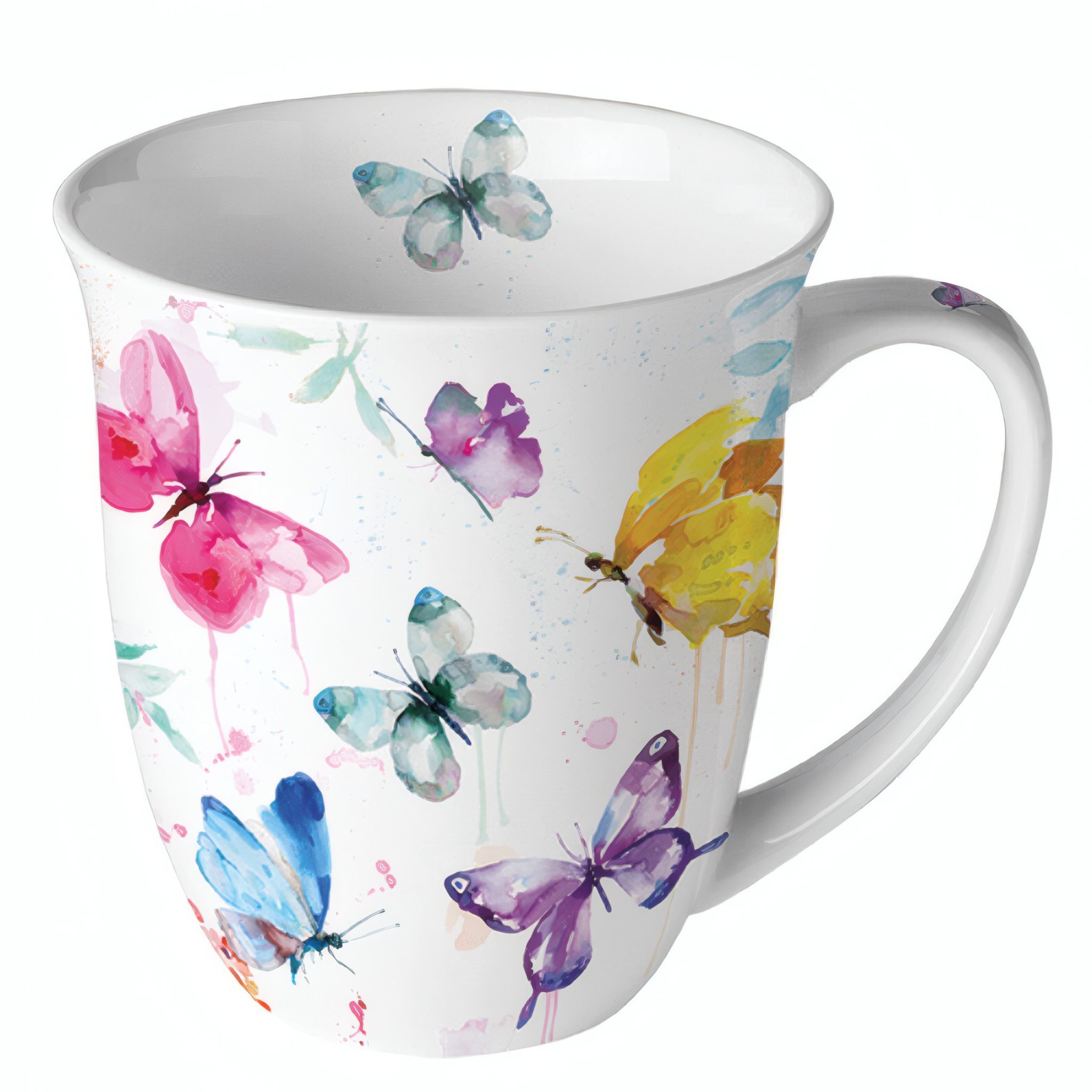 Ambiente® Tasse Tasse Butterfly collection white, Porzellan