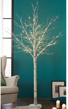 Schneider LED Baum Crema, LED fest integriert, Warmweiß, LED-Birke, Höhe 200 cm, Weihnachtsdeko