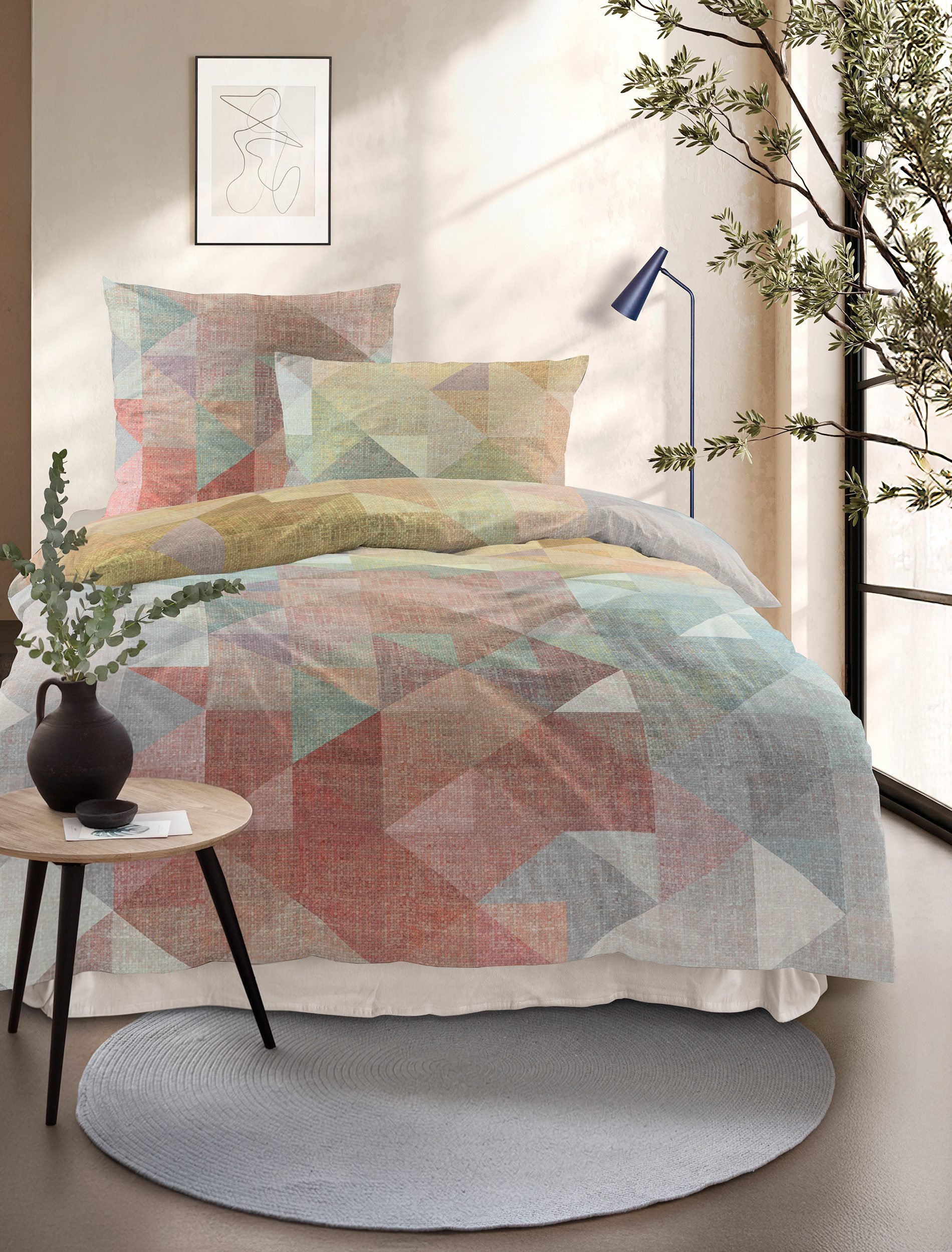 Irisette Bettwäsche Wave 8716, Mako-Satin, 2 teilig, Mako-Satin, anschmiegsam und atmungsaktiv, Ganzjahresqualität