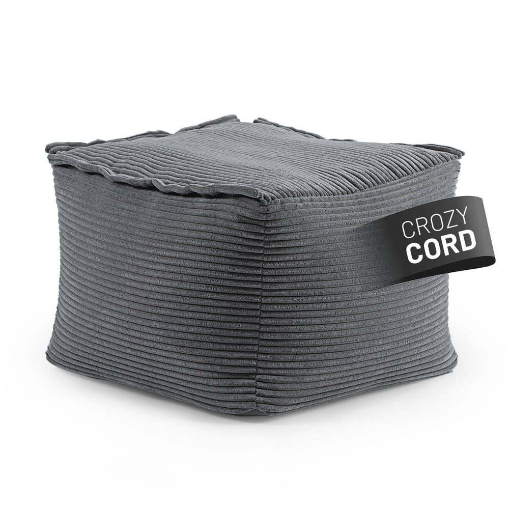 Lumaland Sitzsack Hocker Modular Cord 54x54x40cm grau, Sessel abnehmbarer B günstig online kaufen