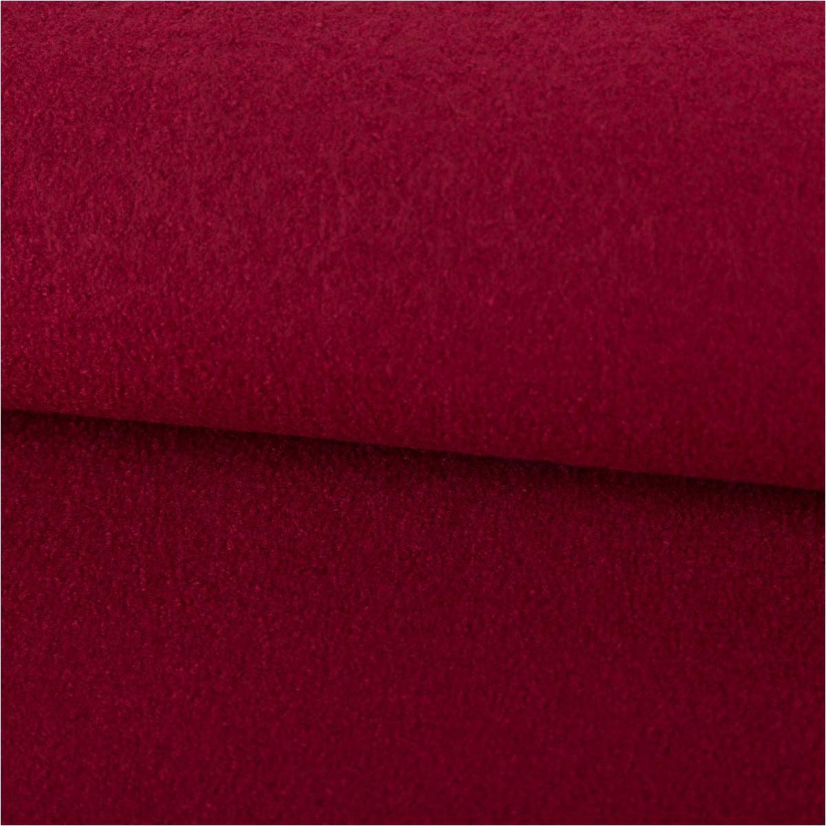 SCHÖNER LEBEN. Stoff Boucle Wollstoff Mantelstoff Viskose Wolle warmes Rot 1,45m, doubleface