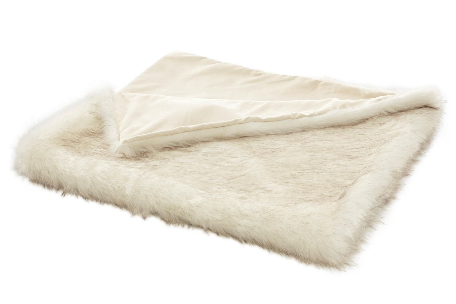 Wolldecke creme-schwarz, heine home, Couchdecke Plaid in Fell Optik 140x170 cm
