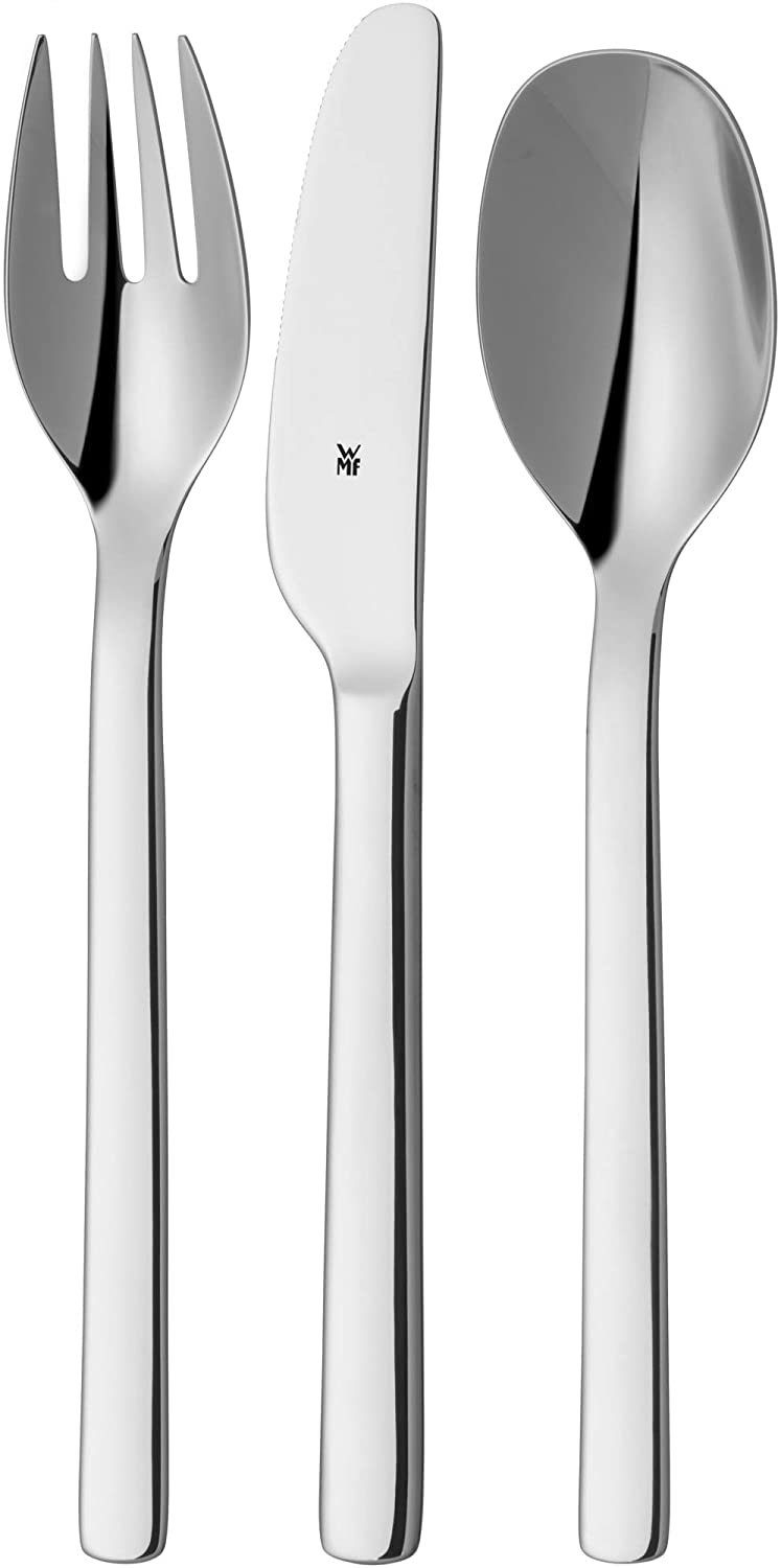 WMF Besteck-Set My2Go Besteck-Set, 8-teilig (4-tlg), Cromargan® Edelstahl rostfrei 18/10, Wanderbesteck umweltfreundlich, Strohhalm, Reinigungsbürste