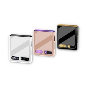 Wigento Handyhülle Für Samsung Galaxy Z Flip Schutzcase Hartschale Schutz Weiß Hülle Cover Zubehör