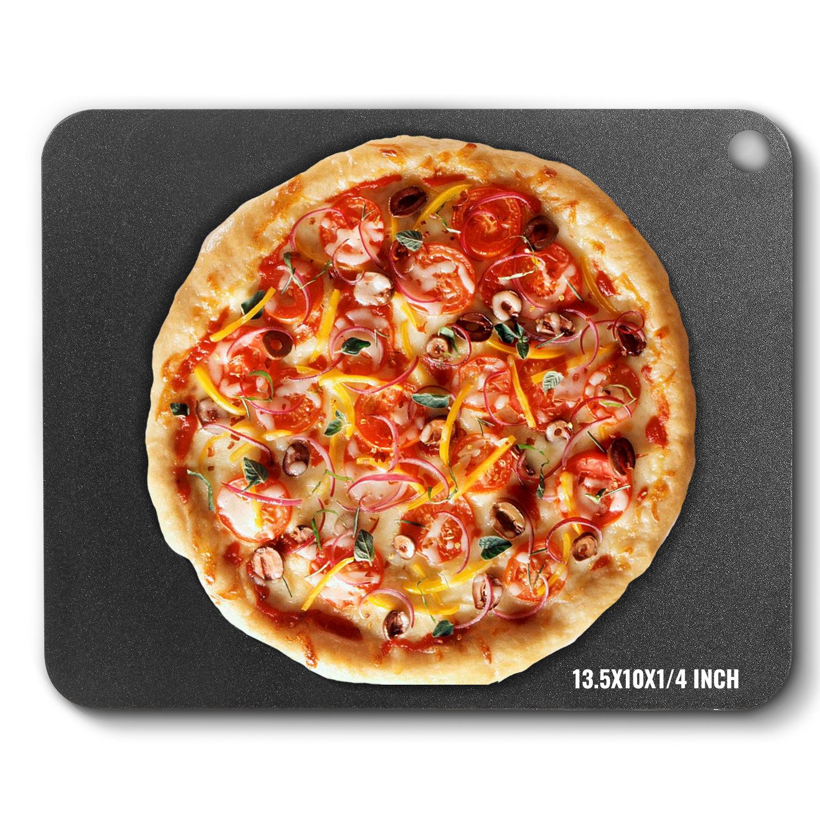 VEVOR Pizzablech 13,5" x 10" x 1/4" Pizzastahlplatte vorgewürzter Pizza-Backstein