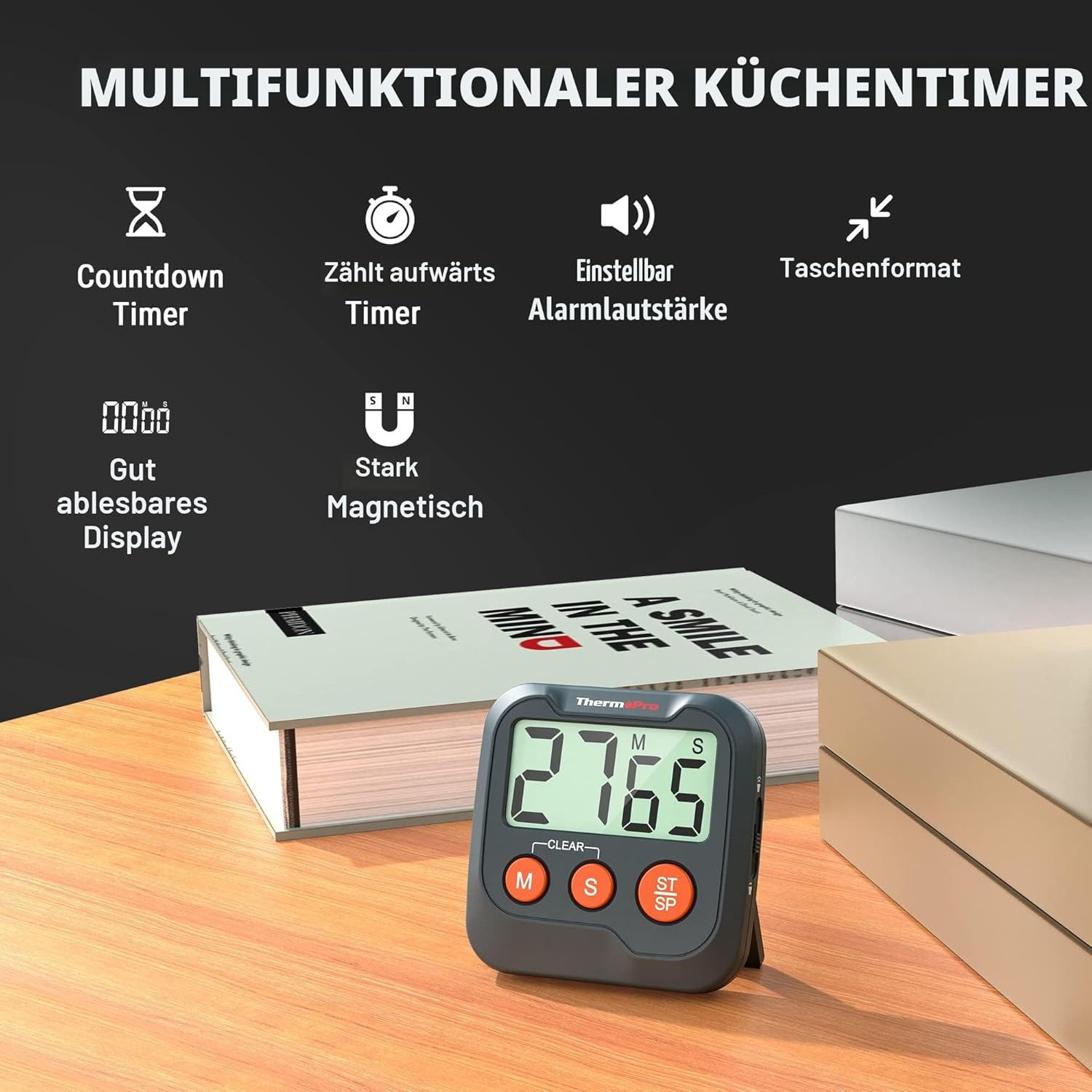 Forrlite Intervall-Timer Digitaler Timer Kinder Eieruhr, (Küchentimer mit Stoppuhr 99min 59sek, Kurzzeitwecker Küche mit Lautstärke einstellbar), Kurzzeitmesser für Schule, Büro, Sport & Freizeit