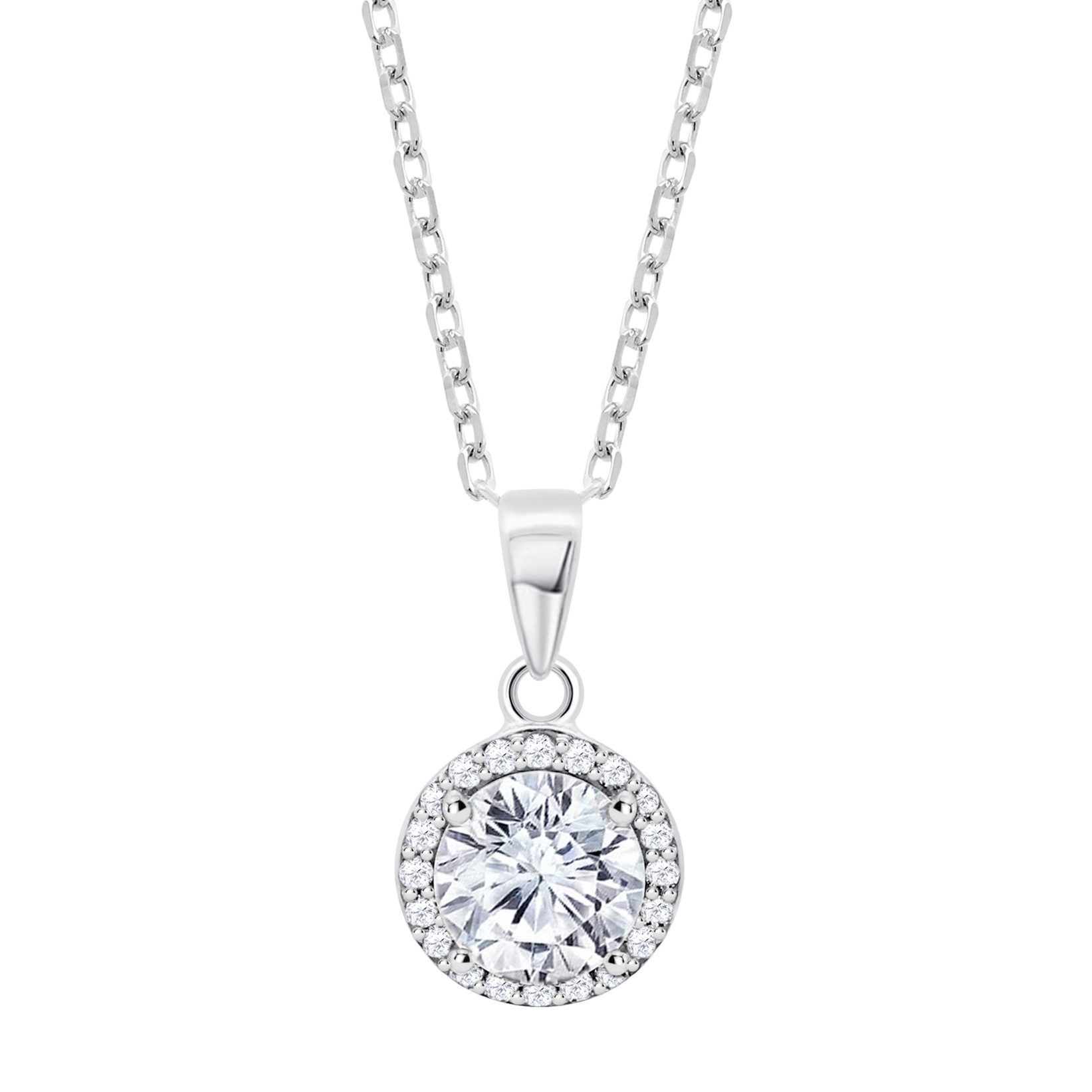 Kette mit Anhänger Silver Damen Halskette LP3104-1/1 Silber Zirkonia 42+3 cm