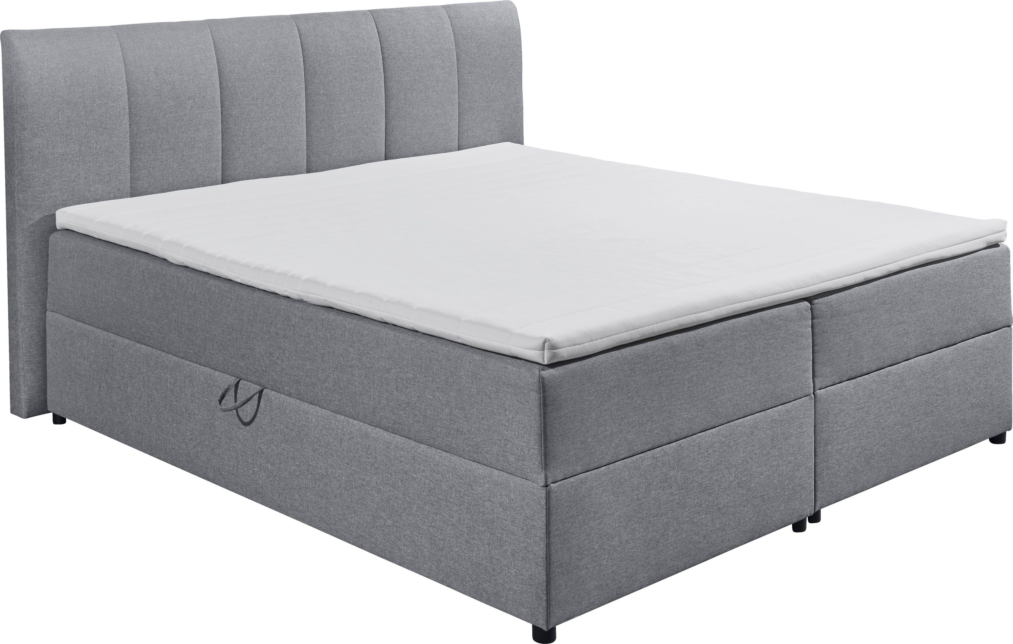ED EXCITING DESIGN Boxbett "Granada" inkl. Bettkasten und Topper, erhältlich in den Größen 120x200cm, 160x200cm & 180x200cm