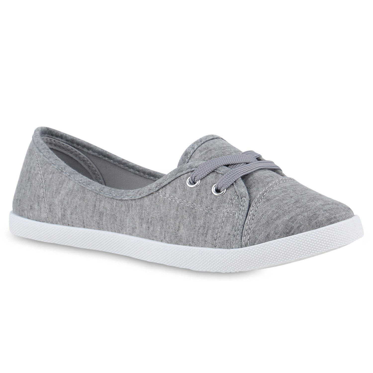 VAN HILL 841298 Sneaker Ballerinas Damen Sportliche Ballerinas Bequeme Basic Stoff Freizeit