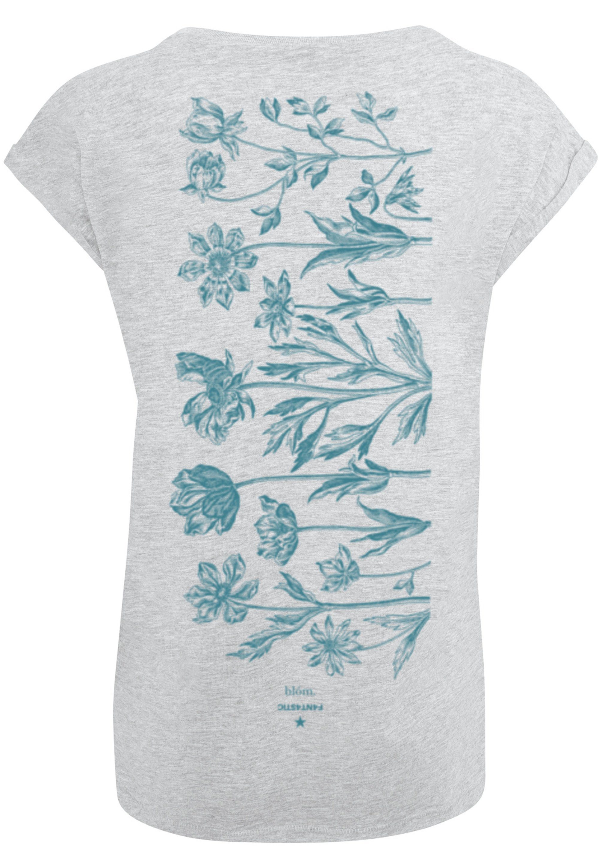 F4NT4STIC T-Shirt Blumenmuster Blau Print