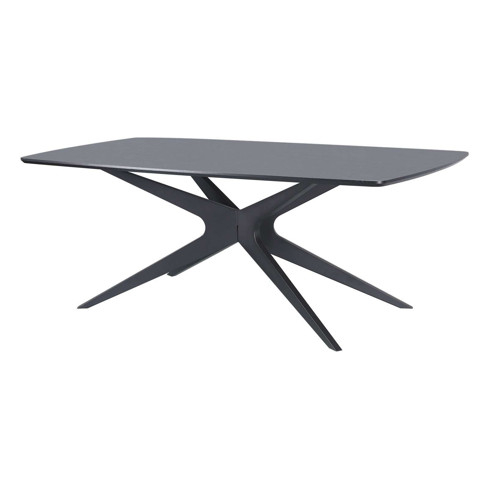 OTTO home Esstisch Dakona, Tischplatte mit Holzstruktur, schwarze Metallbeine, Höhe 76 cm