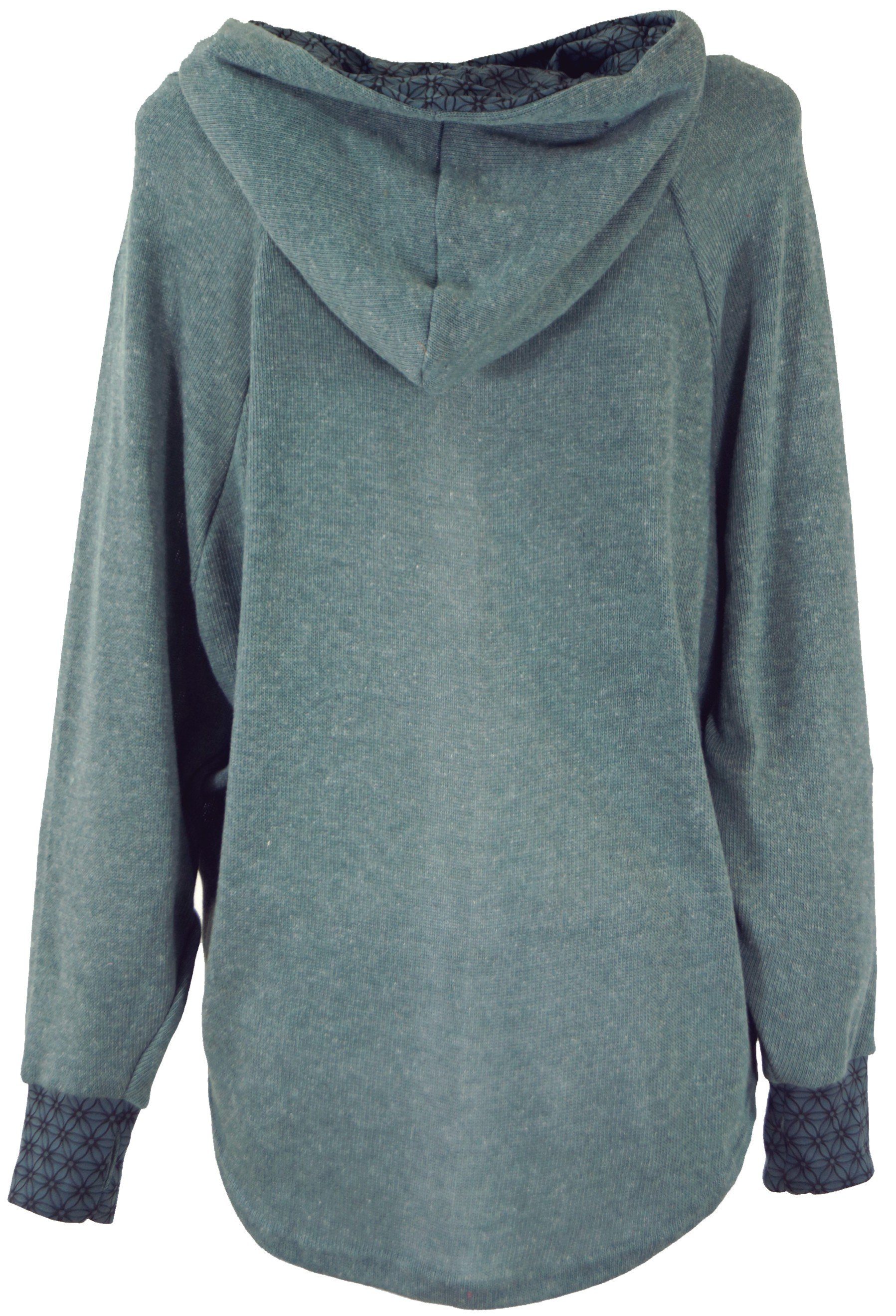 Pullover, taubenblau Sweatshirt, Kapuzenpullover Bekleidung Guru-Shop Hoody, alternative -.. Longsleeve