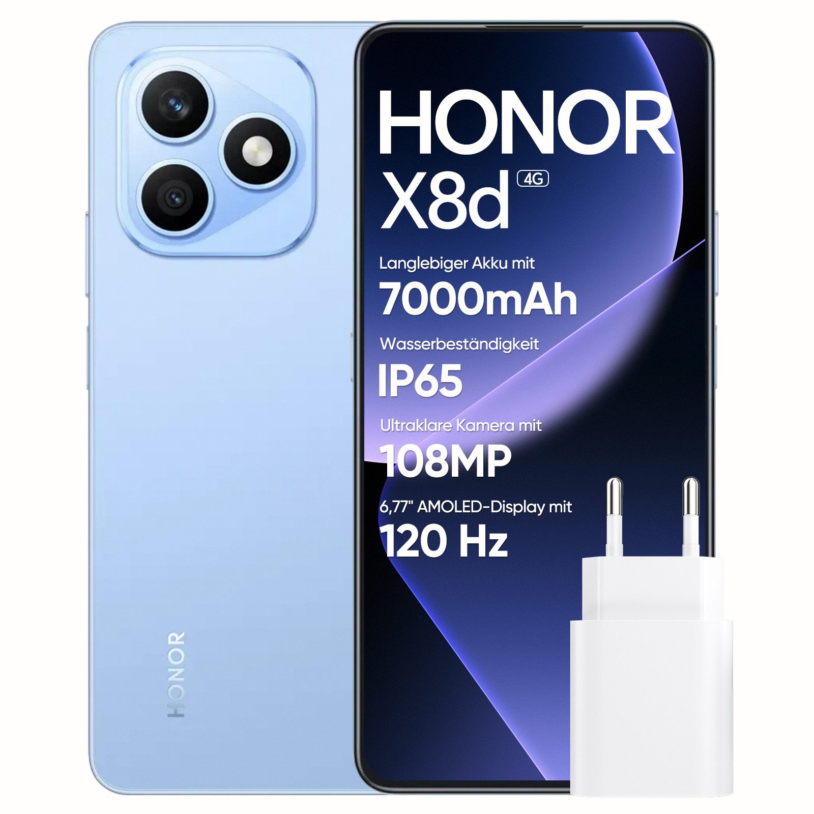 Honor HONOR X8d 8GB+256GB Robustes Smartphone mit 7000mAh Akku, IP65 Smartphone (6.77 Zoll, Outdoor-Handy mit 120Hz AMOLED, 45W Schnellladung)