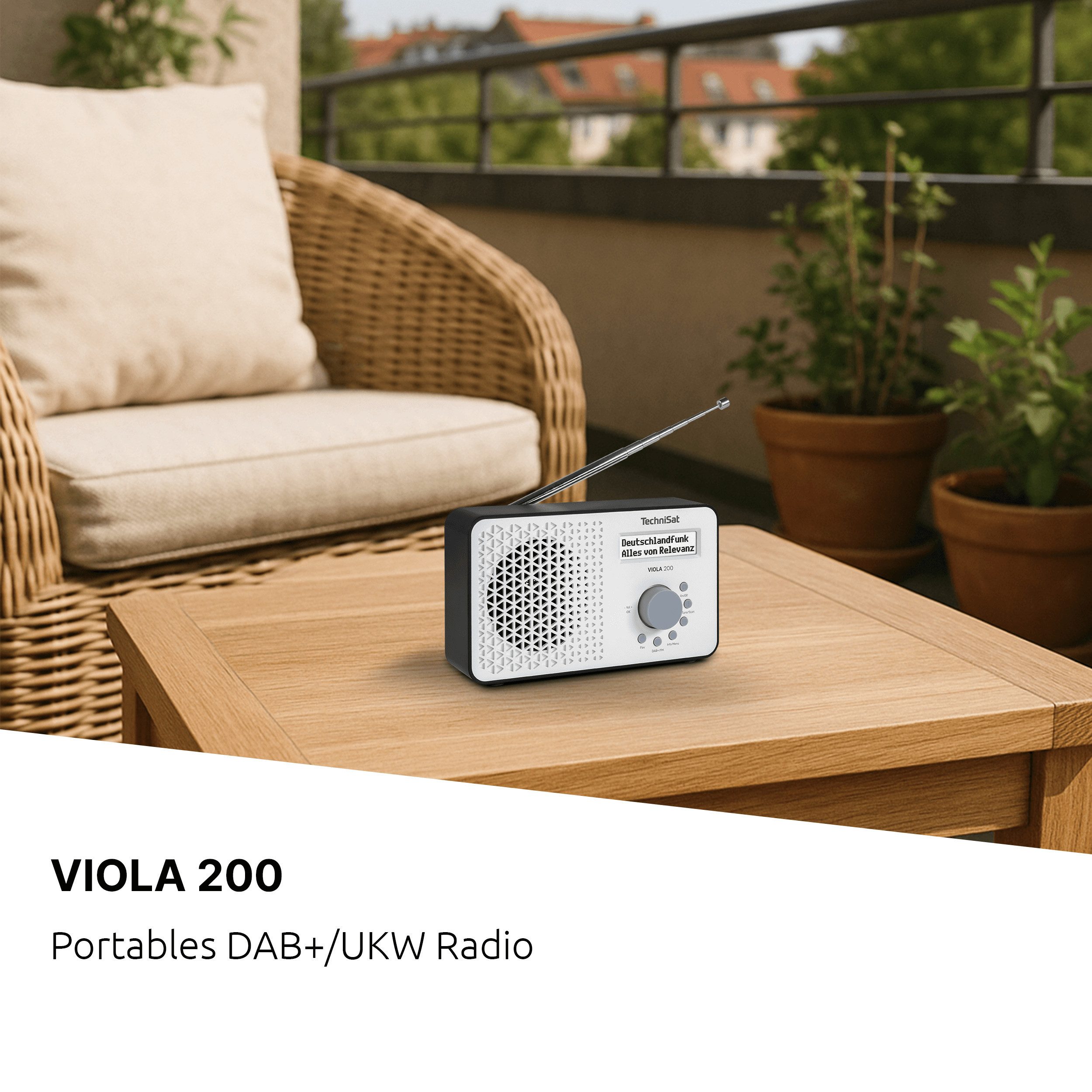 TechniSat VIOLA 200 Digitalradio (DAB) (Digitalradio (DAB), FM-Tuner mit RDS, 1 W, Favoritenspeicher, Netz- und Batteriebetrieb, Kopfhöreranschluss)