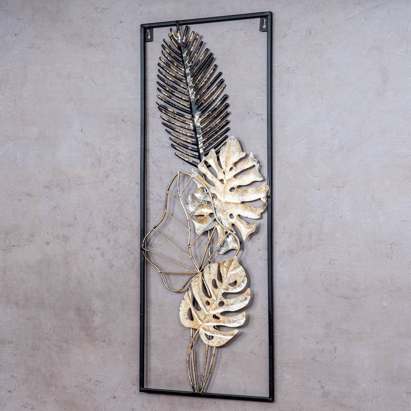 Levandeo® Wandbild, Metallbild H74cm Wandbild Gold günstig online kaufen