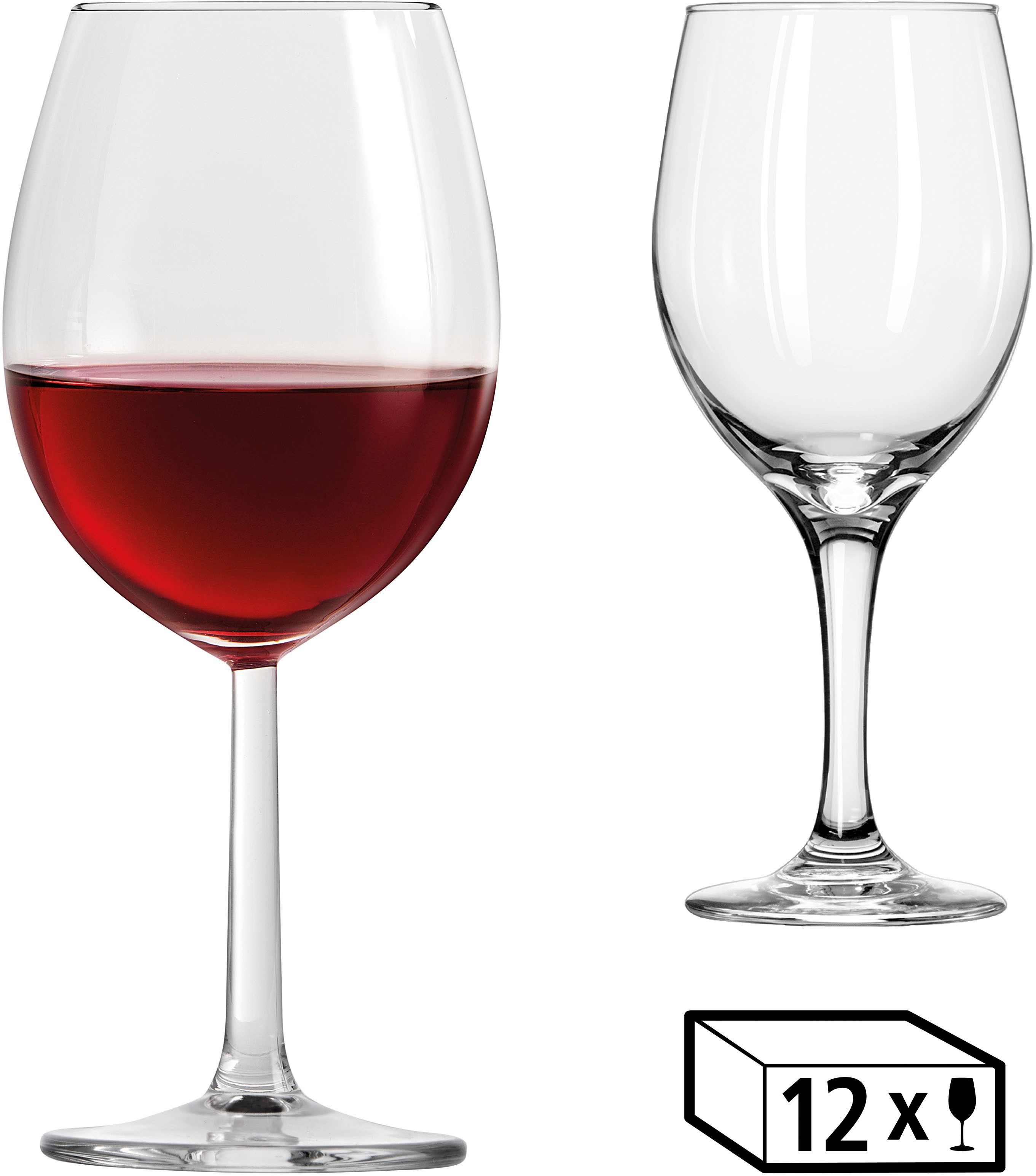 LIBBEY Weinglas Libbey Gläser-Set -PERCEPTION-, 12er Set, Glas, 592 ml, hochwertig verarbeitet, im modernen Design