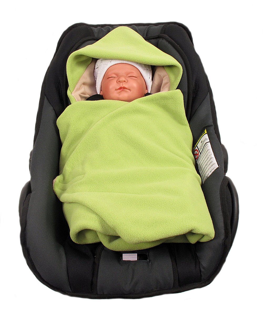 HOBEA-Germany, die Babyschale Punkt 3 Babyschalendecke grün/beige für für Fußsack Babyschale Einschlagdecke Sommer,