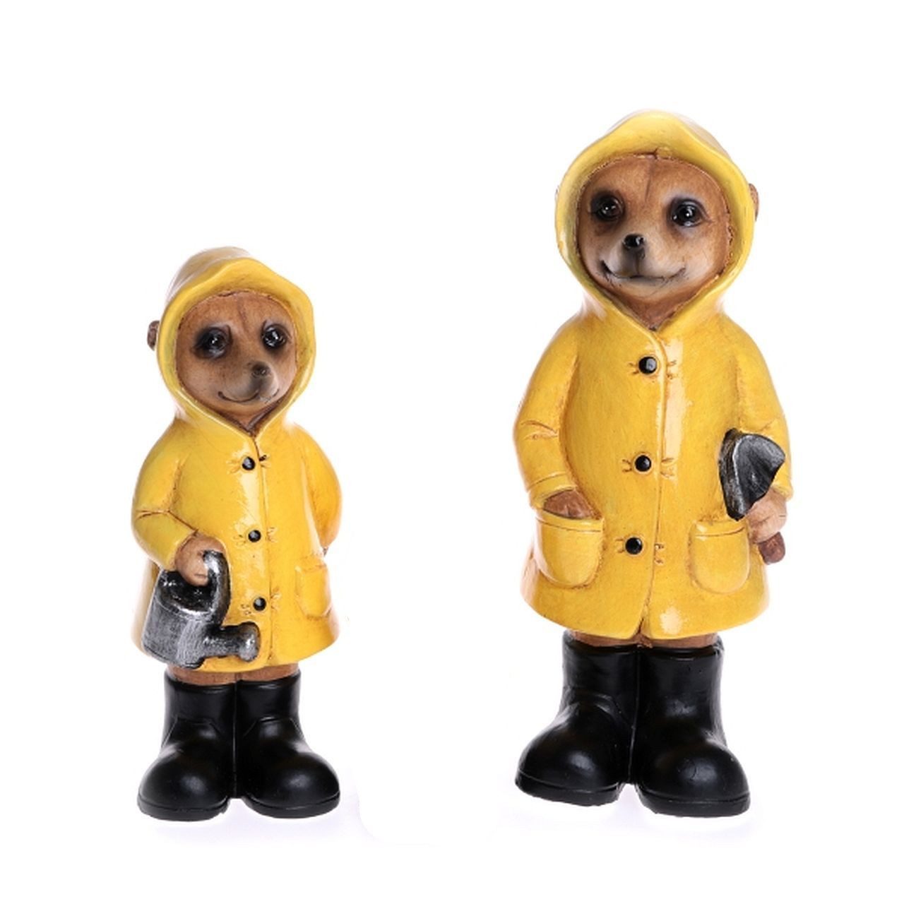 Dragimex Gartenfigur Erdmännchen stehend im Regenmantel günstig online kaufen