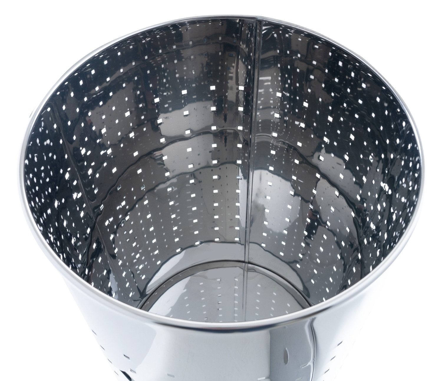 Home4You Wäschetonne Wäschesammler, 54 Liter Fassungsvermögen, Edelstahl, Höhe 57 cm, mit Deckel und Belüftungslöchern – Bild 3 von 3