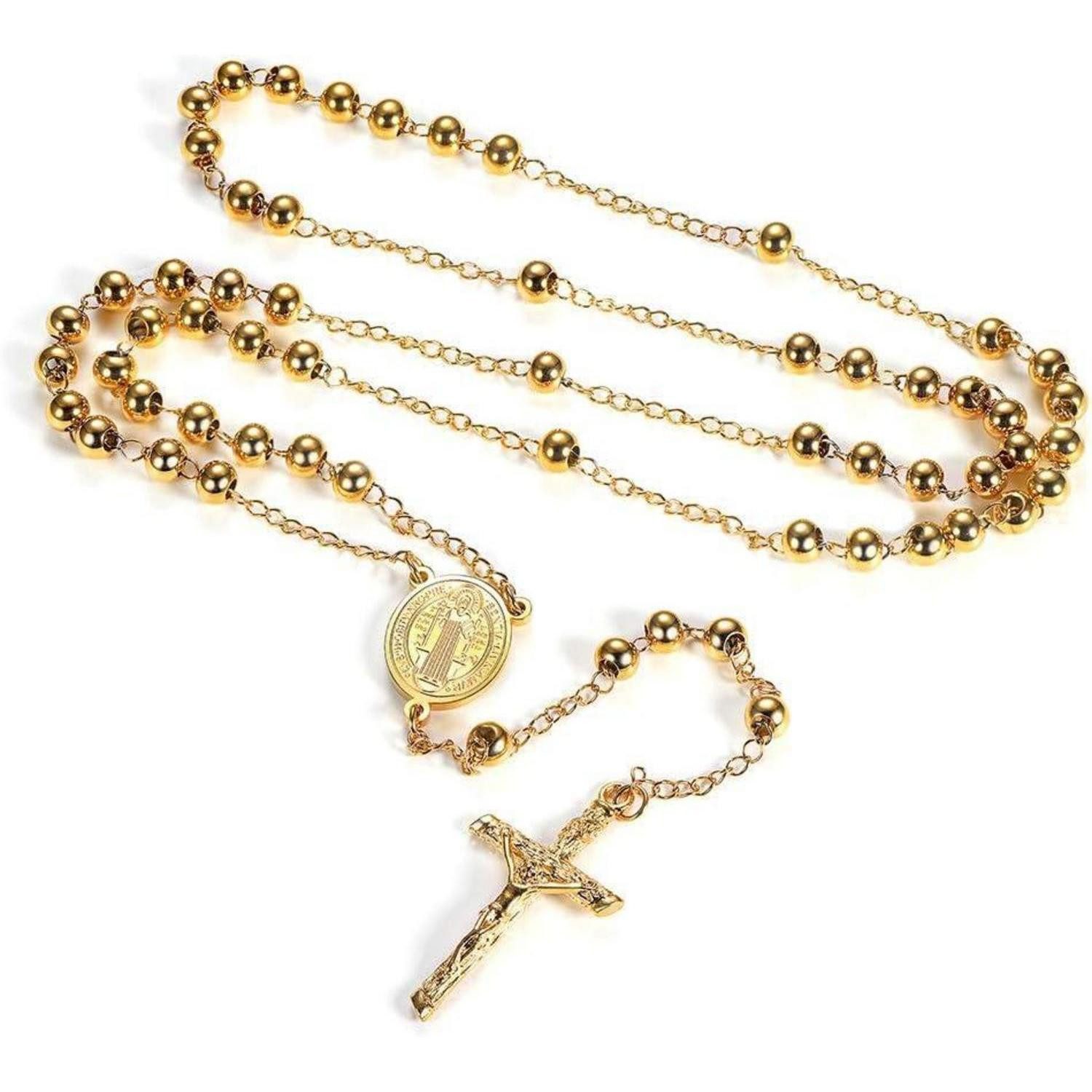 LuxusKollektion Kreuzkette Rosenkranz Halskette Damen Heiliger Benedikt Anh günstig online kaufen