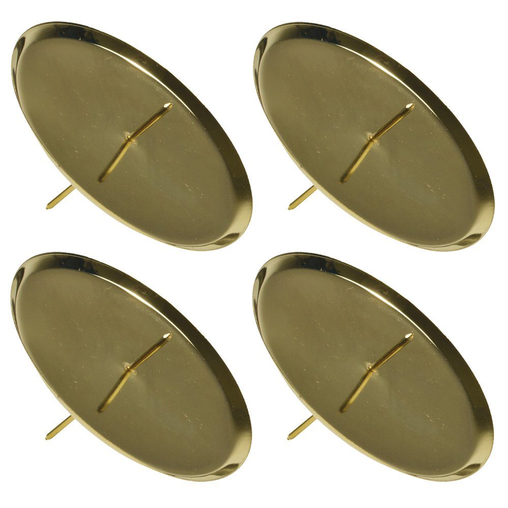 Adventsleuchter Adventskerzenhalter Ø 10 cm Gold oder Silber, 4 Stück - Торшеры für Stumpenkerzen Adventskranz