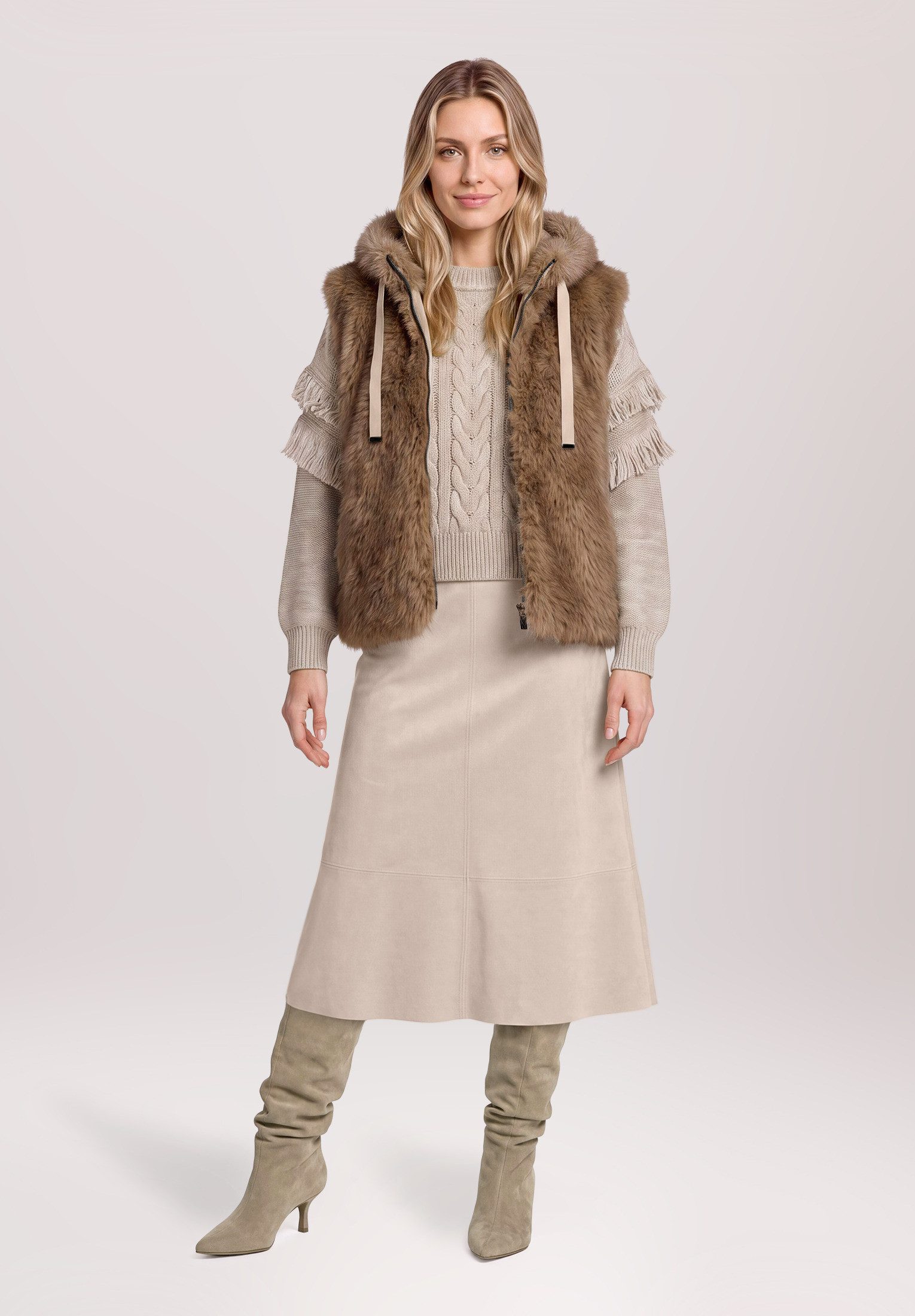 Betty&Co Plüschweste Damen mit Stehkragen