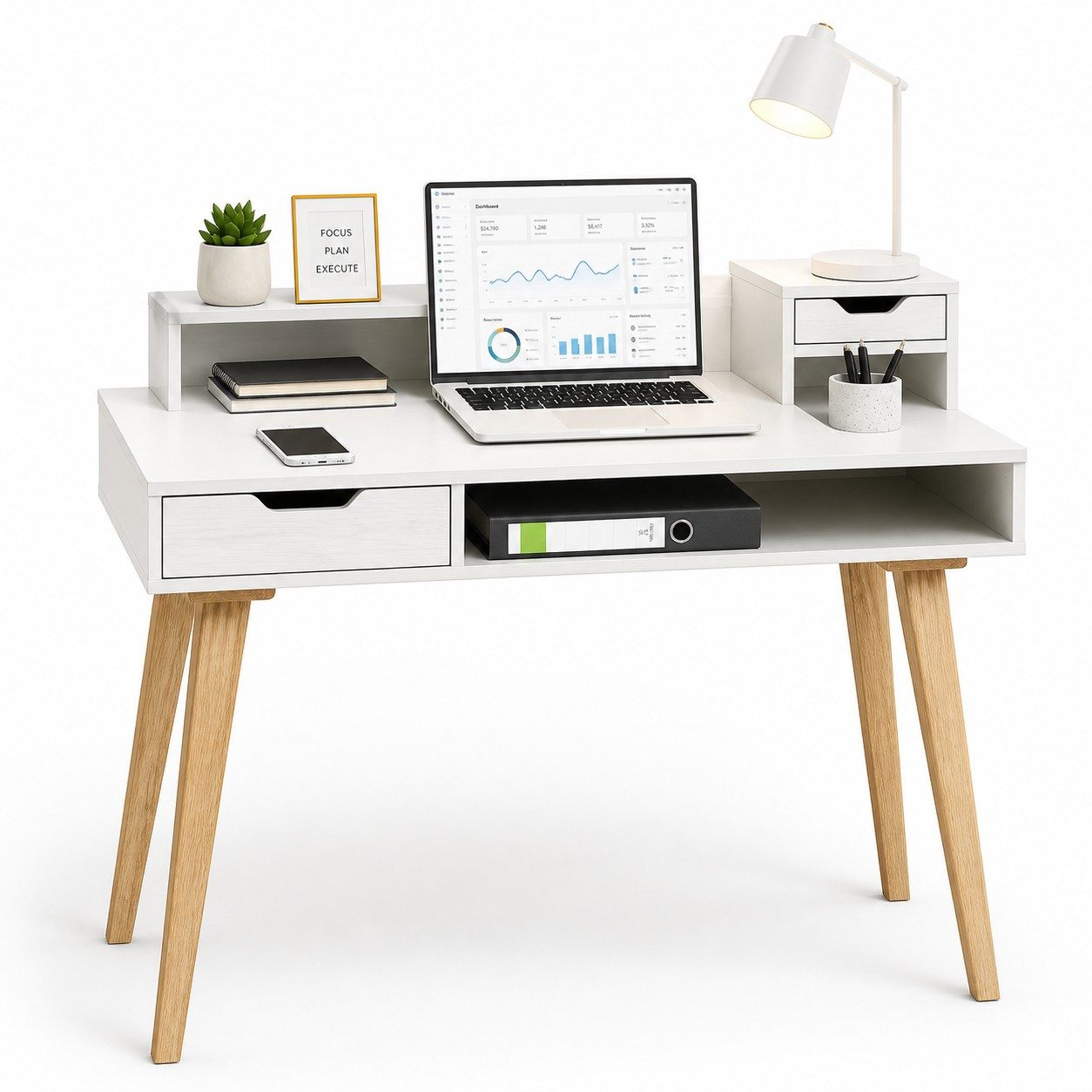 Sekretär Schreibtisch weiss antik dekor Sekretär 105x55x99 #4412