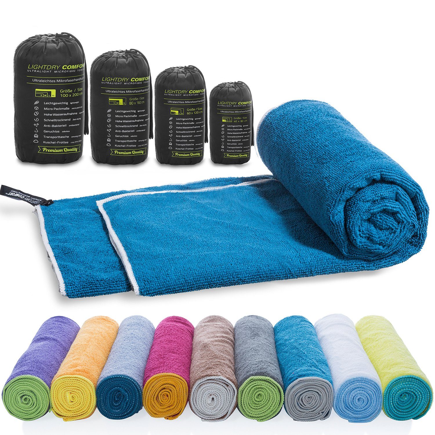 LightDry Reisehandtuch LightDry Reisehandtuch – Leichtes Mikrofaser-Sport und Strandhandtuch, Sport, Strand & Badehandtuch
