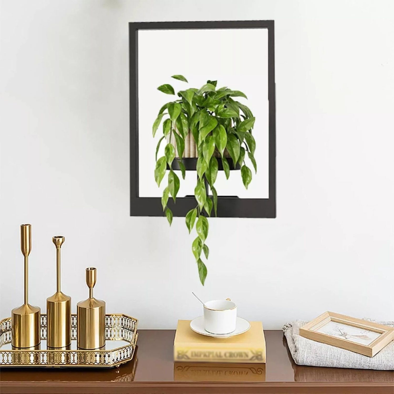 Refttenw Blumenständer Wohnzimmer Pflanzenständer Schwarz Bilderrahmen günstig online kaufen