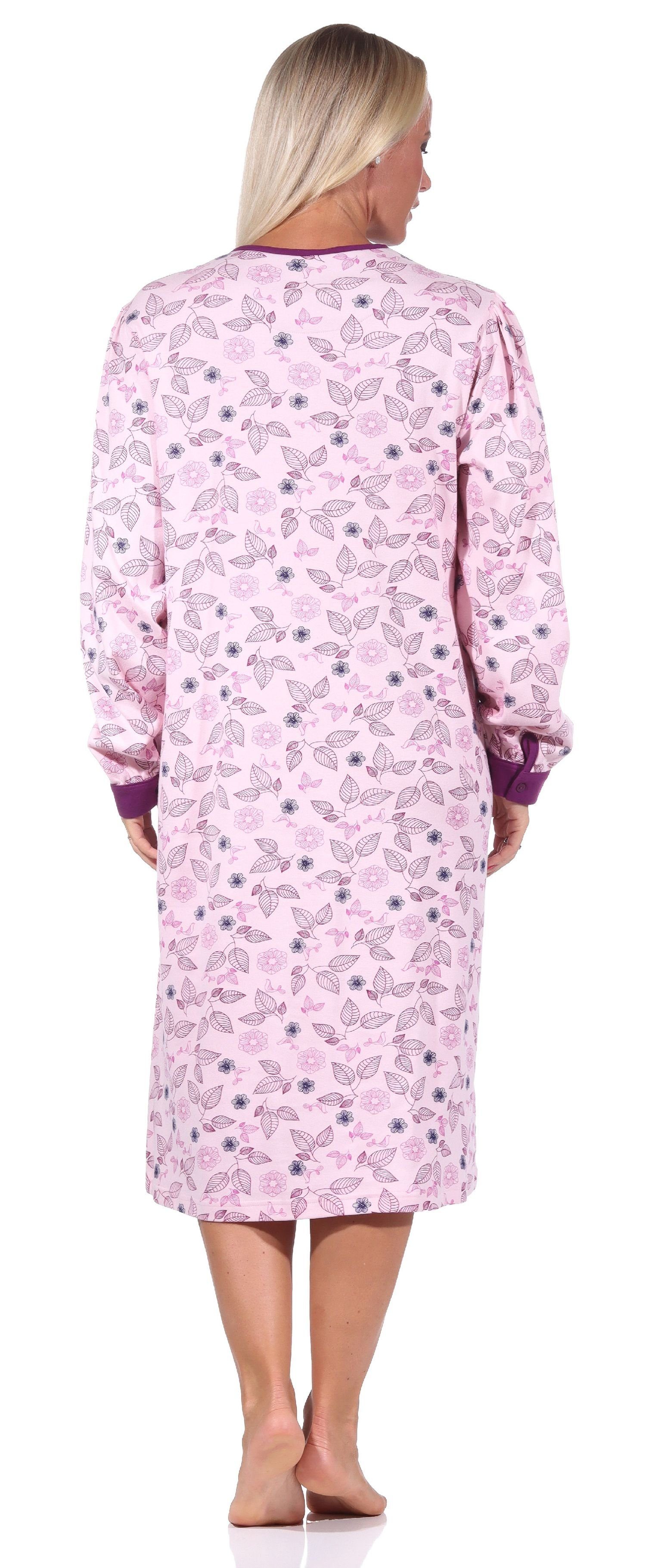 Kuschelinterlock-Qualität in Edles Übergröße Normann in Nachthemd Damen Nachthemd -auch rosa
