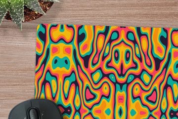 MuchoWow Gaming Mauspad Psychedelisch - Muster - Lavalamp (1-St), Mousepad mit Rutschfester Unterseite, Gaming, 40x40 cm, XXL, Großes