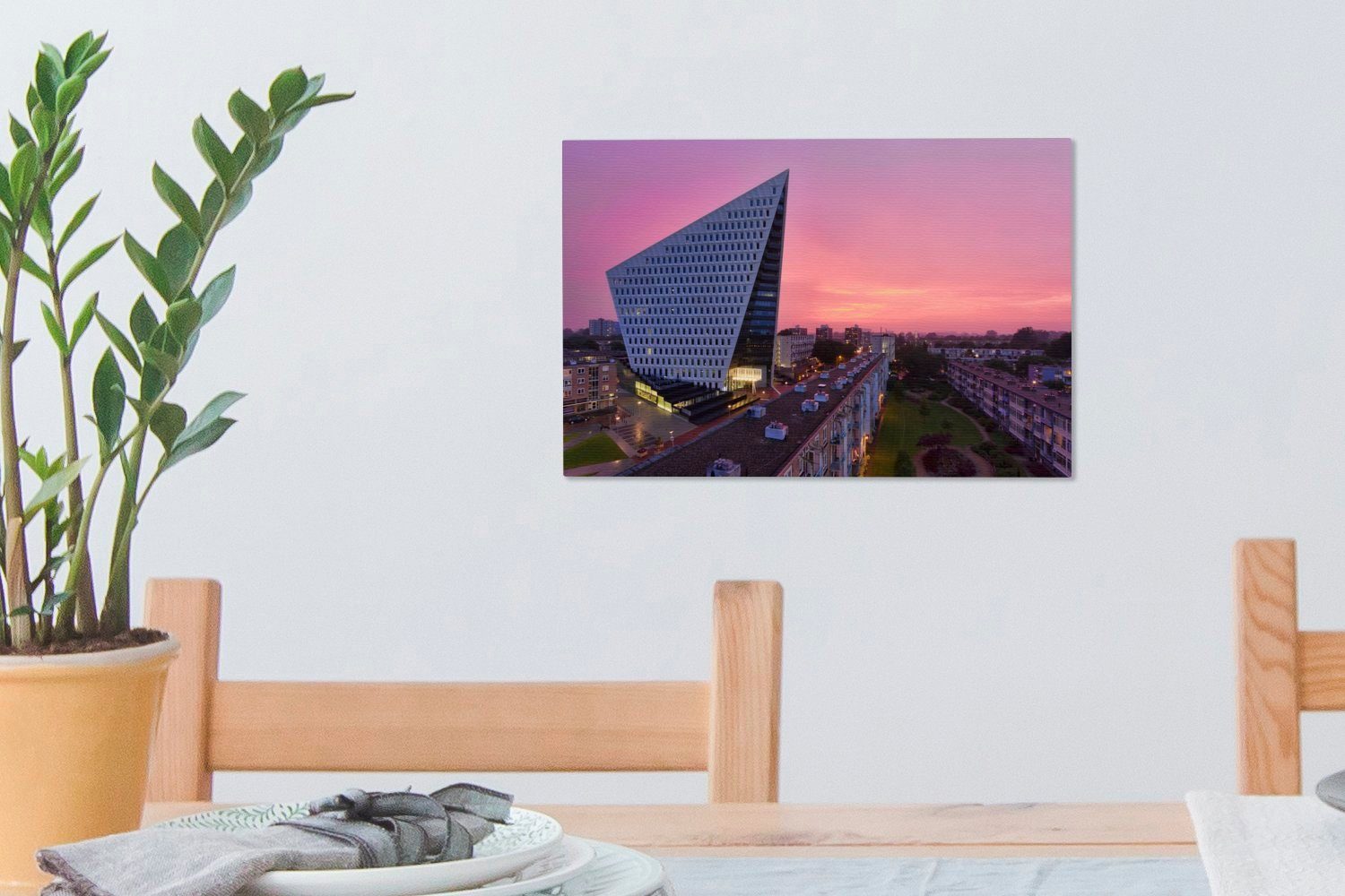 OneMillionCanvasses® Leinwandbild Den Leinwandbilder, (1 Skyline, Wandbild Haag cm St), - Wanddeko, 30x20 Aufhängefertig